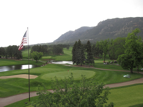 Golf course view from Broadmoor Spa