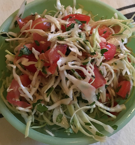 cabbage salad, eating clean in costa rica, cookbook review