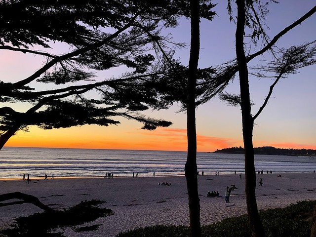 carmel beach at sunset