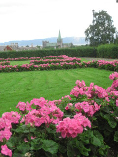 Nidaros Cathedral, Trondheim, Norway, Nancy D. Brown, travel, flowers