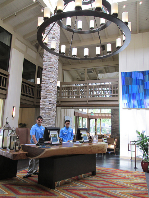 quail lodge lobby, carmel valley resort, northern california hotel