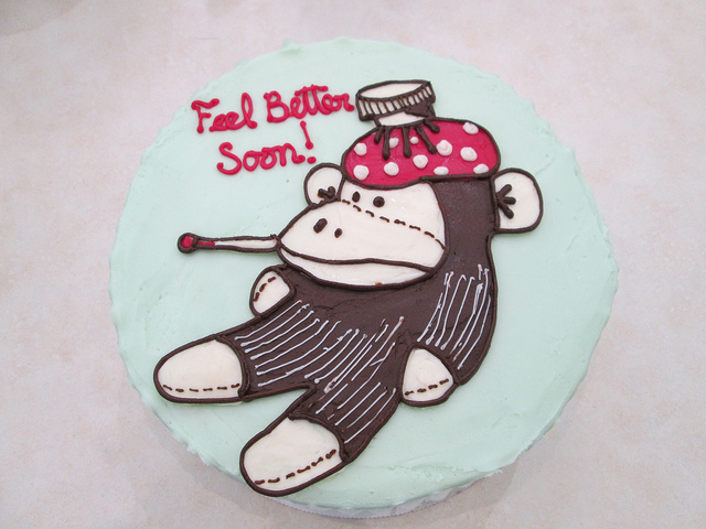 feel better soon, susie cakes, monkey, cake, get well soon