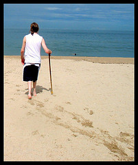 beach walker, cane, hip replacement, beach