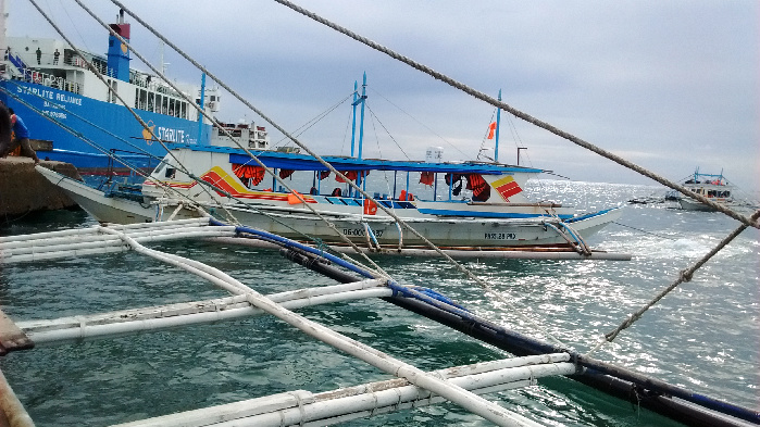 A wooden passenger ferry boat that goes to Boracay