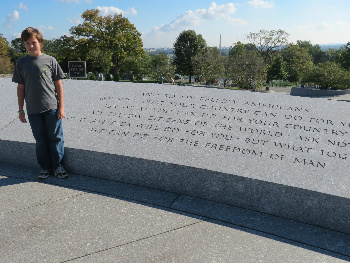 The wall around JFK's grave