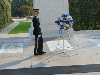 Changing of the Guard and a new wreath at the Tomb of the Unknown Soldier