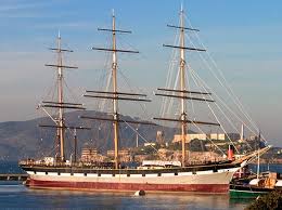 The Balclutha is docked at Hyde Street Pier in San Francisco