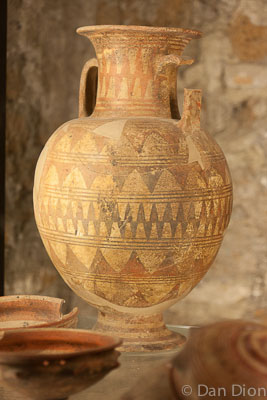 An Etruscan urn.